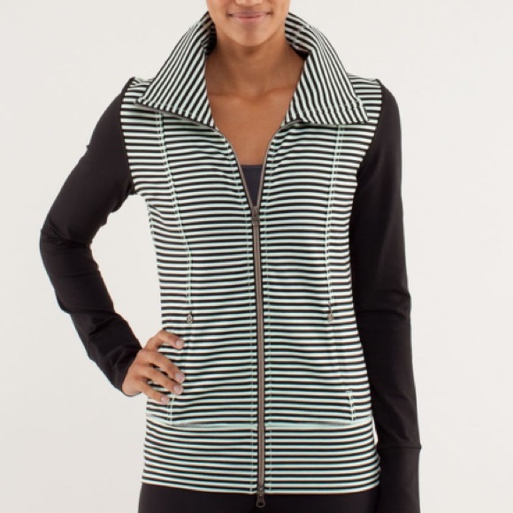 Lululemon Daily Yoga Jacket Classic Stripe Mint S4